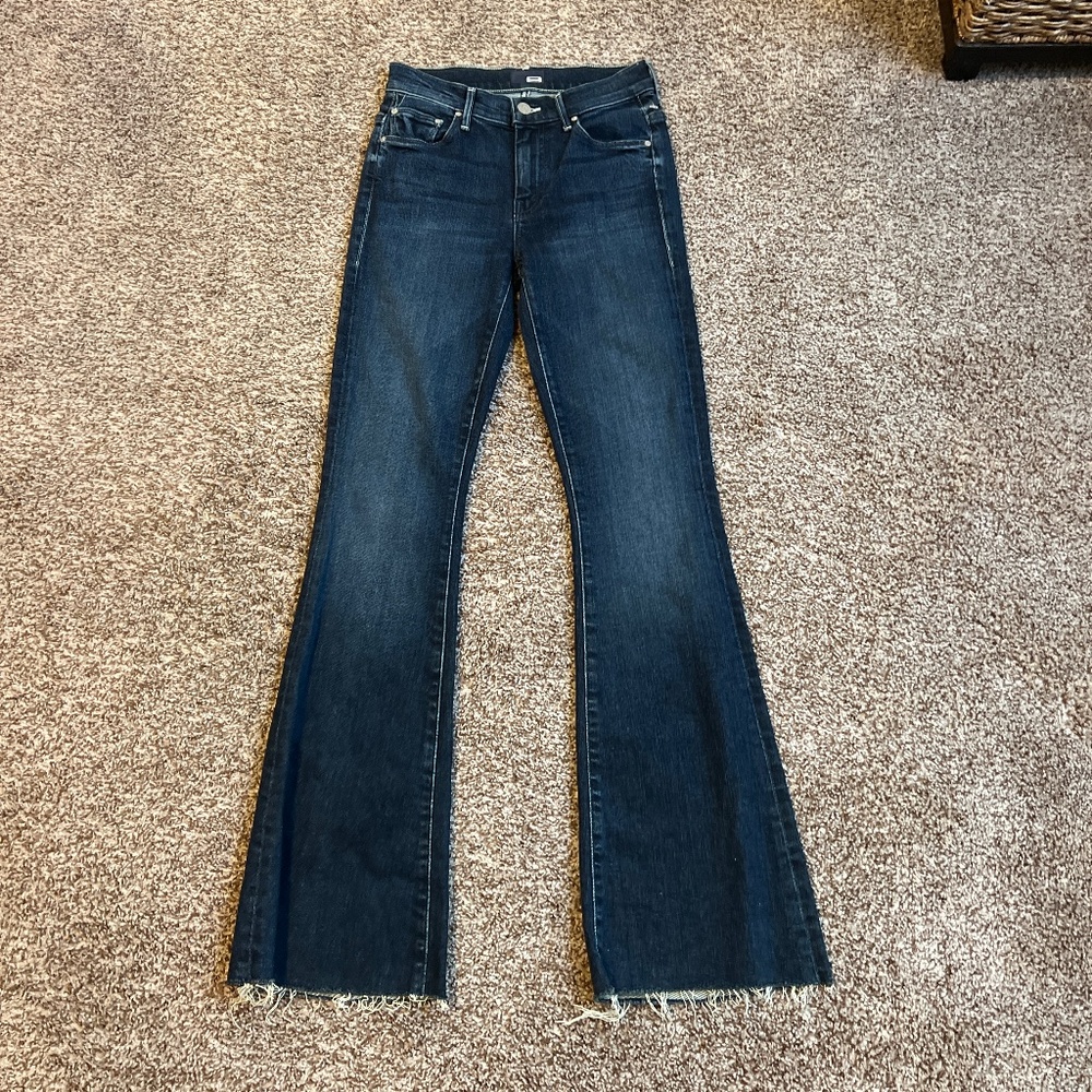 MOTHER Dark Wash Blue Flare Jeans